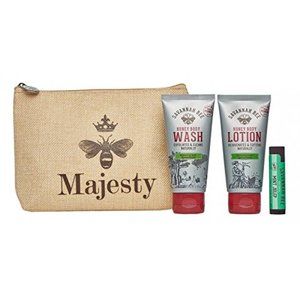 NEW Savannah Bee Majesty Gift Set: Travel Bag, Body Wash, Lotion, Lip Balm